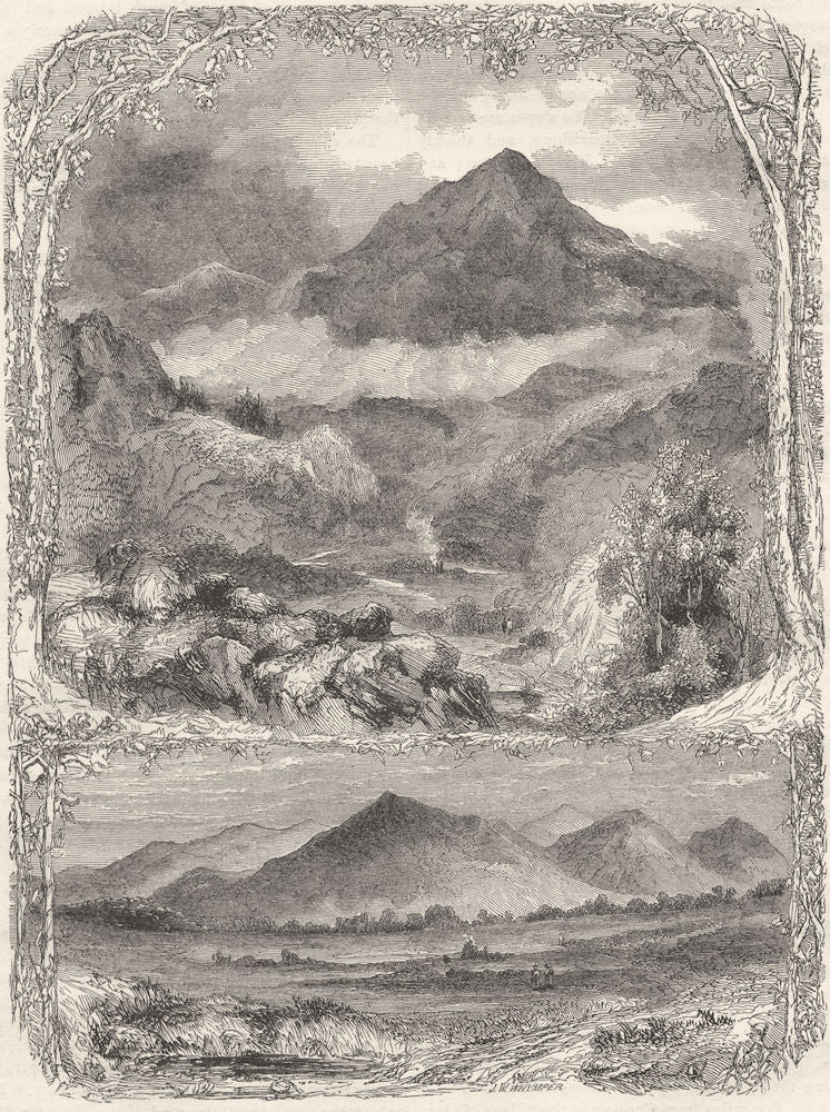 WALES. The Snowdon Range, from Cernioge 1850 old antique vintage print picture